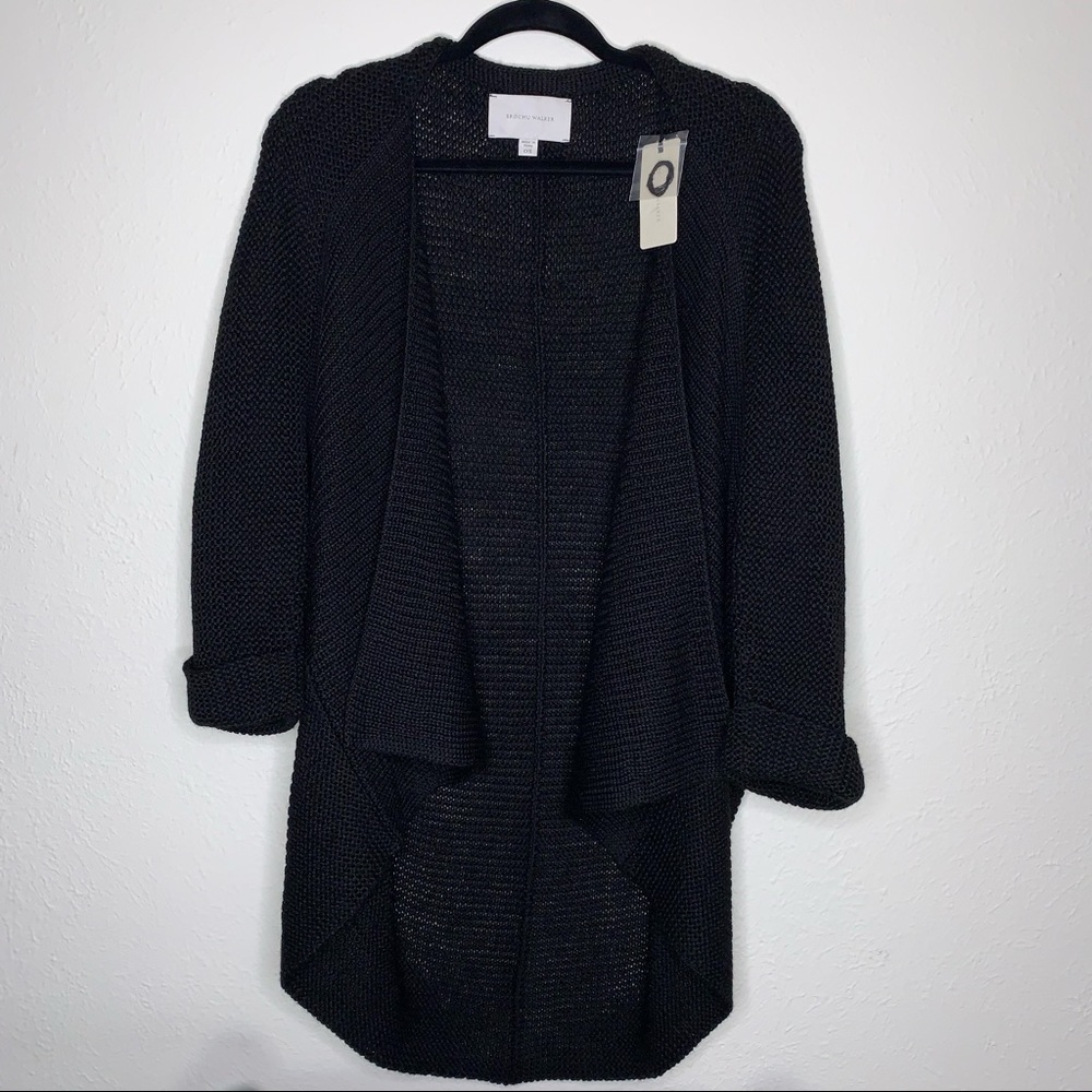 Black Oversized Alpaca Knit Cardigan Brochu Walker OS